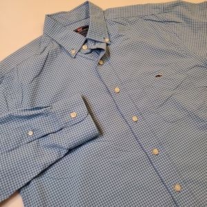 Vineyard Vines Performance Classic Fit Tucker Shirt‎ Blue/Teal Gingham Men's M